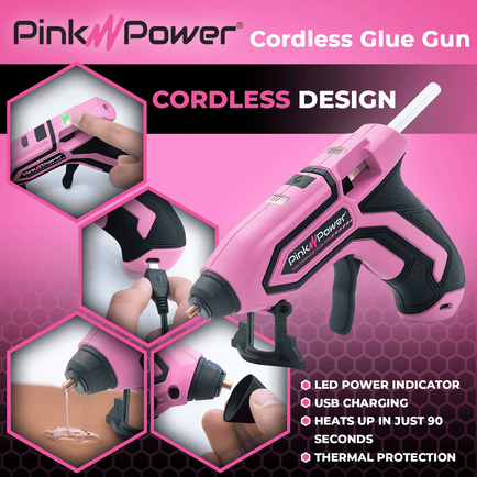 Cordless Glue Gun - PINK Craft Item Pink Power 