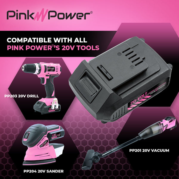 PP202 20-Volt Lithium-Ion Battery Pack Pink Power