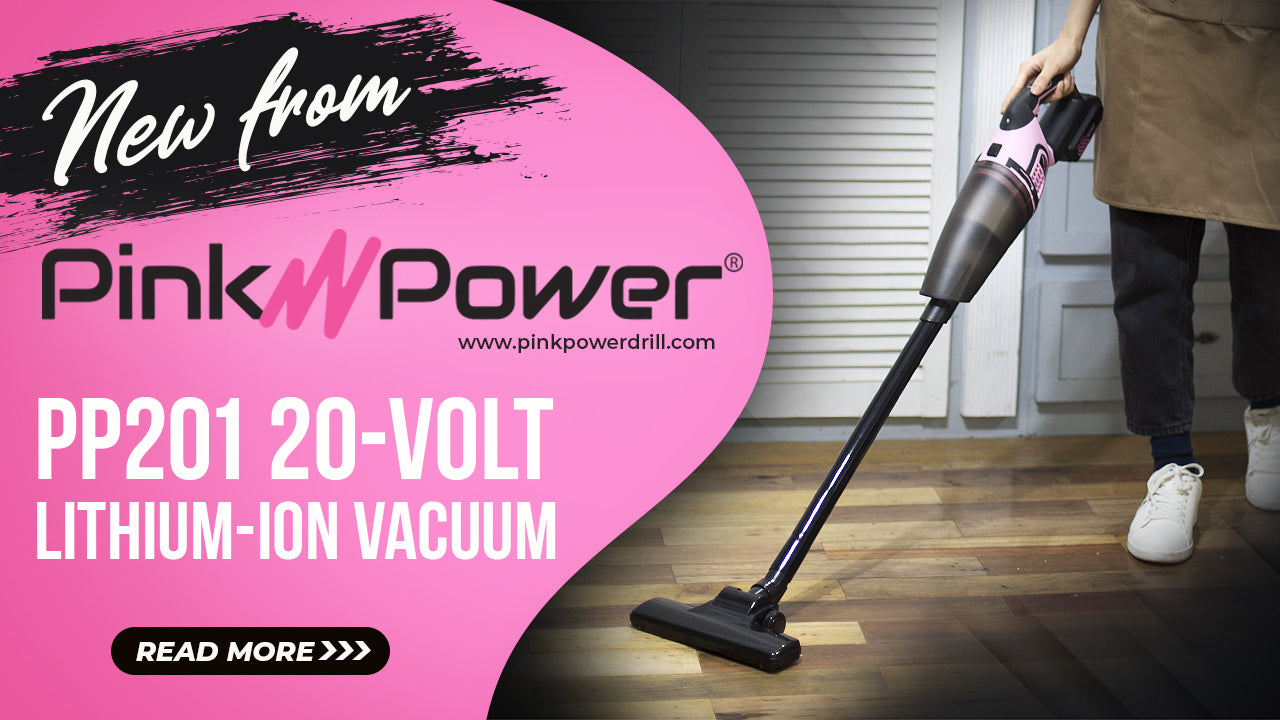 New from Pink Power: PP201 20-Volt Lithium-ion Cordless Vacuum