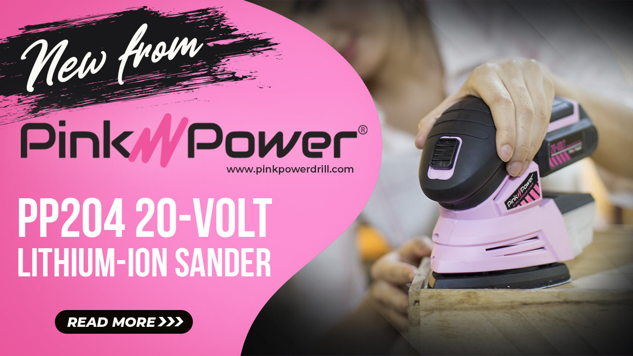New from Pink Power: PP204 20-Volt Lithium Ion Sander