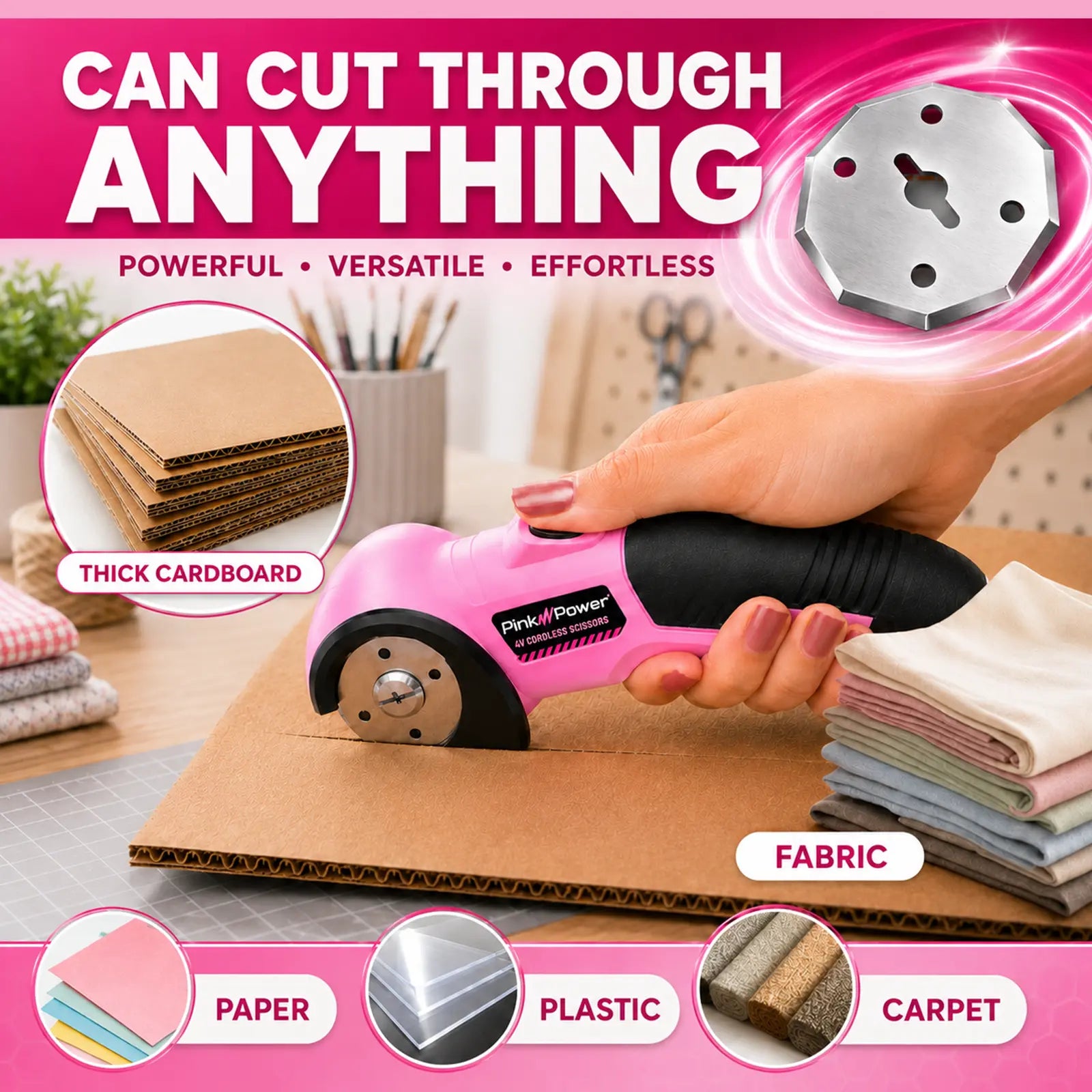 CORDLESS SCISSORS WITH ROUND BLADE