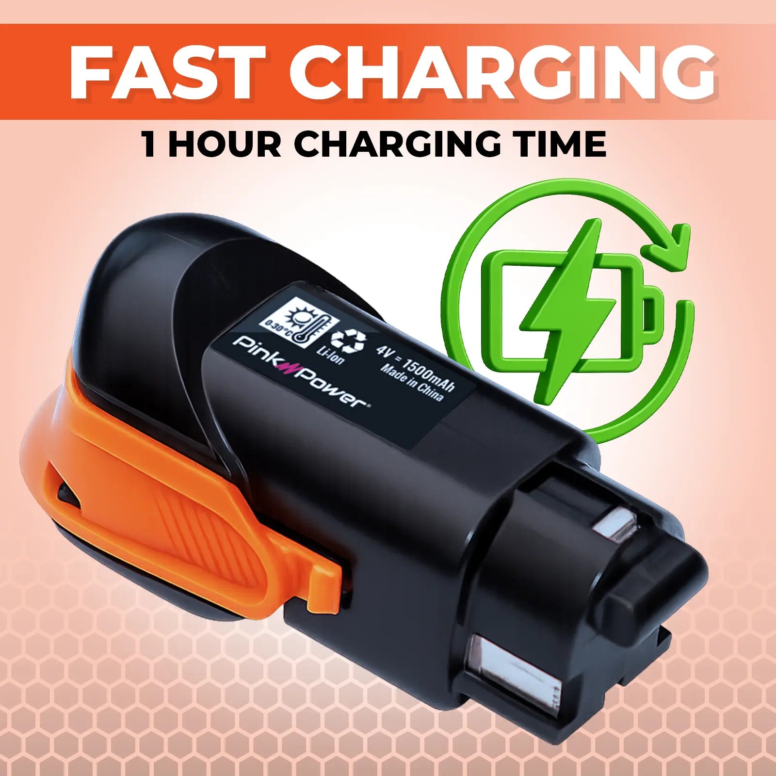 4-VOLT ORANGE REPLACEMENT BATTERY FOR CORDLESS SCISSORS