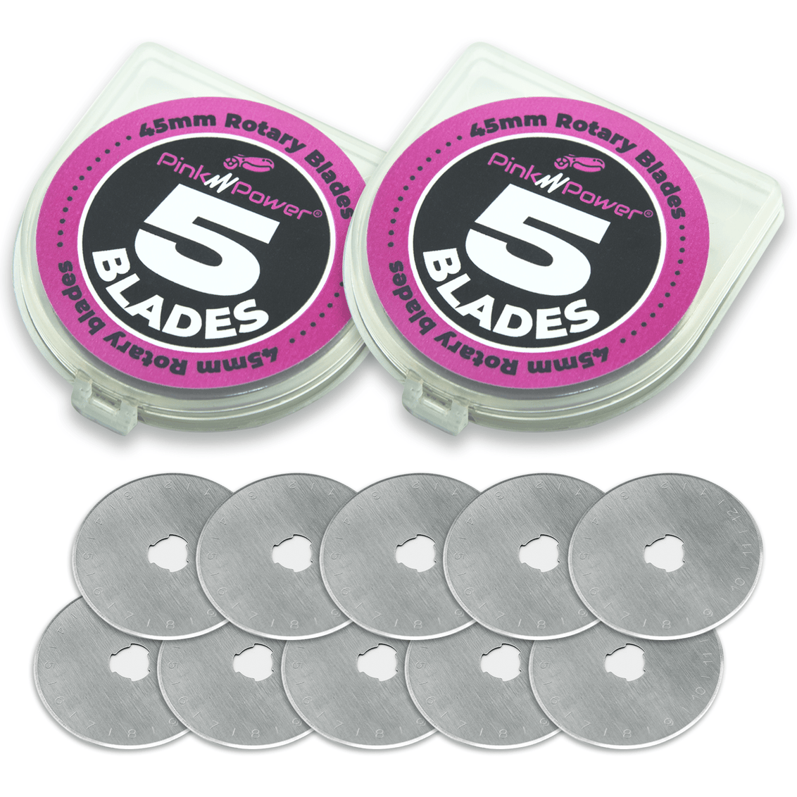 10 Pack - 45mm Rotary Cutter Blades Pink Power 