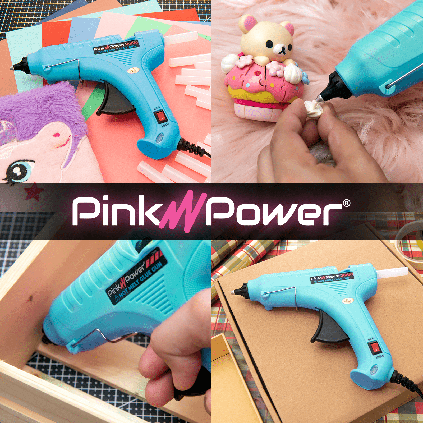 Corded Glue Gun - AQUA SPLASH Craft Item Pink Power 