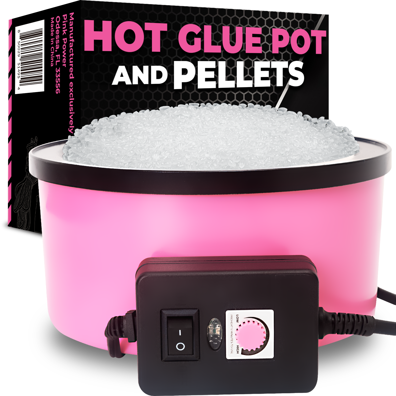 Electric Hot Glue Pot with Pellets