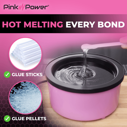 Electric Hot Glue Pot for Crafting Pink Power 