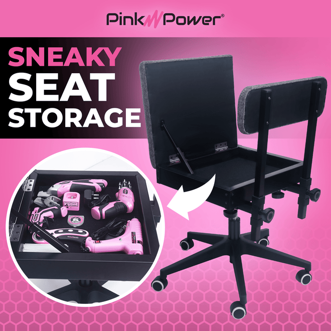 Sewing Chair with Storage Sewing Chair Pink Power 