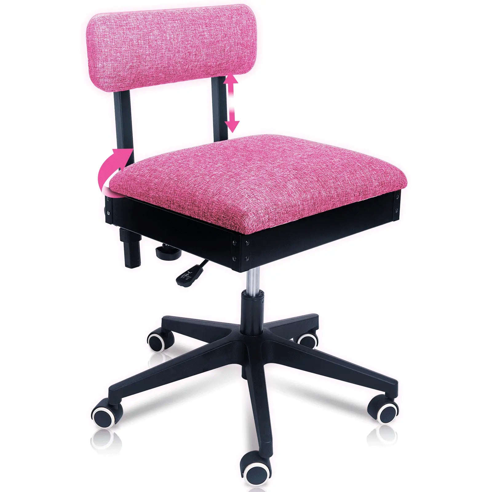 Pink Sewing Chair with Storage
