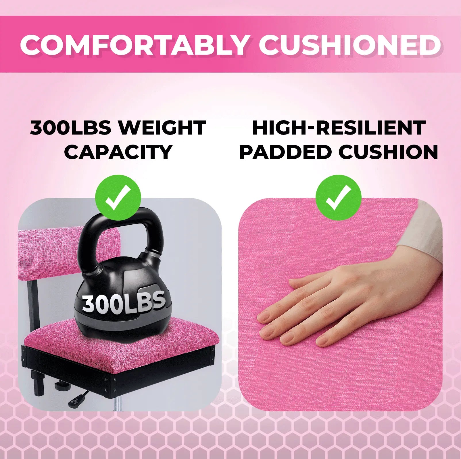 Pink Sewing Chair with Storage