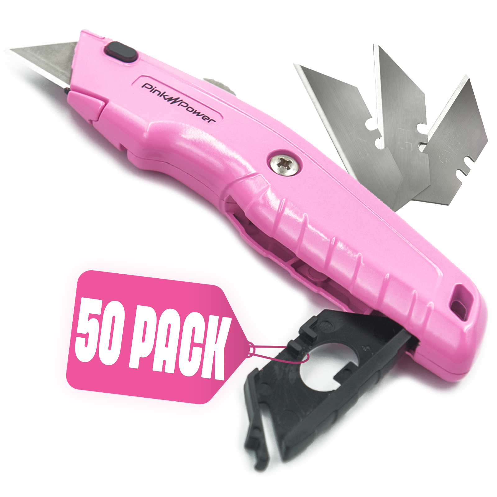 UTILITY KNIFE WITH 3 PACK RETRACTABLE BLADES