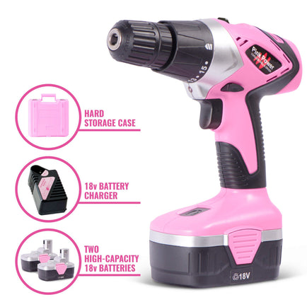 PP1848K 18-Volt Cordless Drill And 3.6-Volt Screwdriver Kit | Pink Power