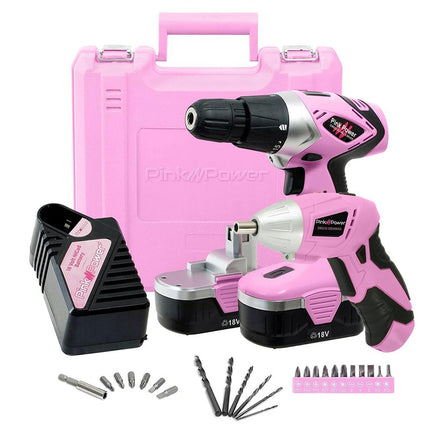 PP1848K 18-Volt Cordless Drill And 3.6-Volt Screwdriver Kit | Pink Power