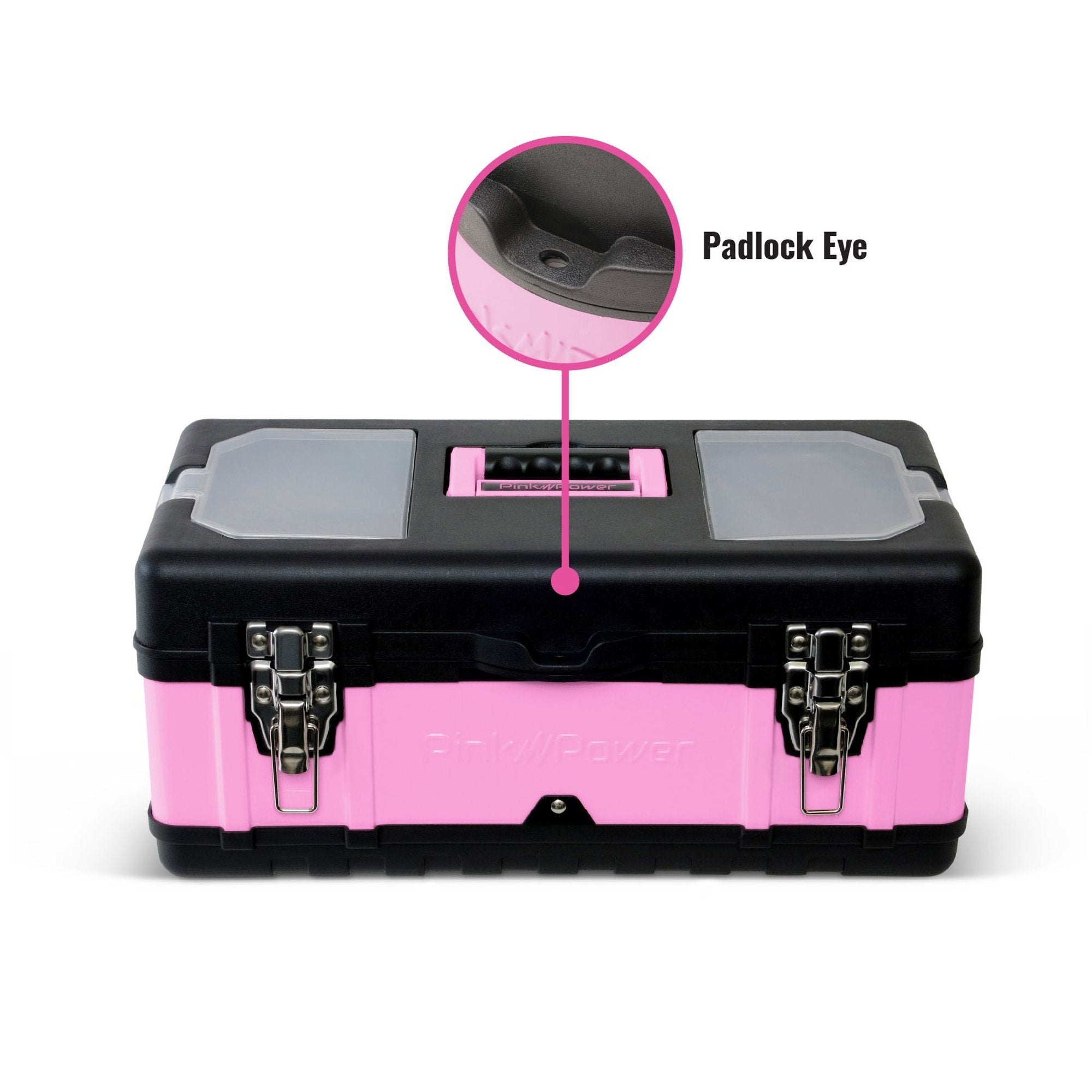 Pink Power Pink Tool Box for Women Sewing, Art Craft Organizer Box
