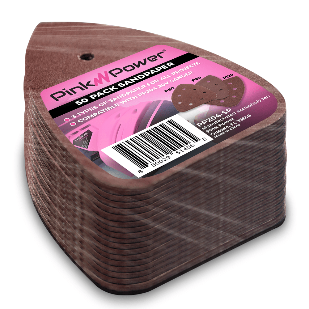 Sandpaper for PP204 20 Volt Cordless Sander Kit Pink Power