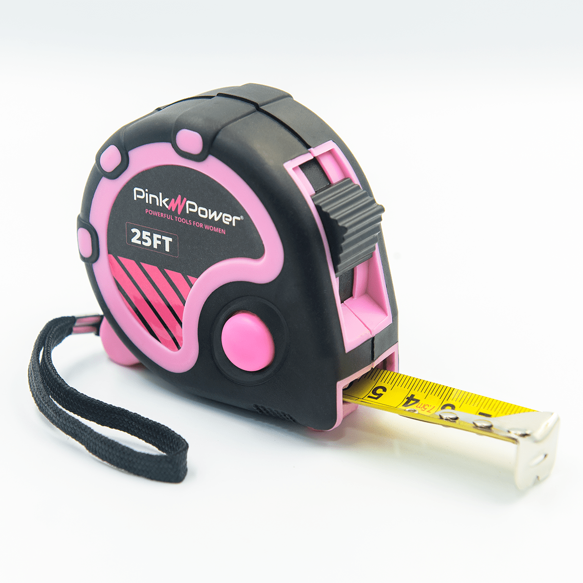 25FT RETRACTABLE TAPE MEASURE Tape Measures Pink Power 