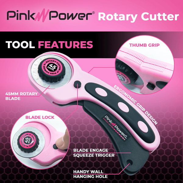 45mm MANUAL ROTARY CUTTER SET - Pink Power