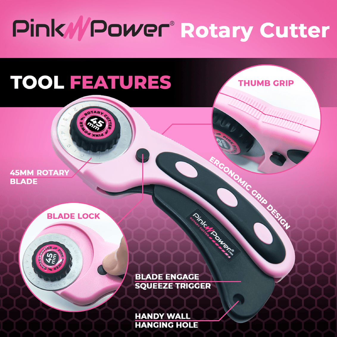 Rotary Cutter Set with Rotary Cutter Blades 45mm,Perfect Set for