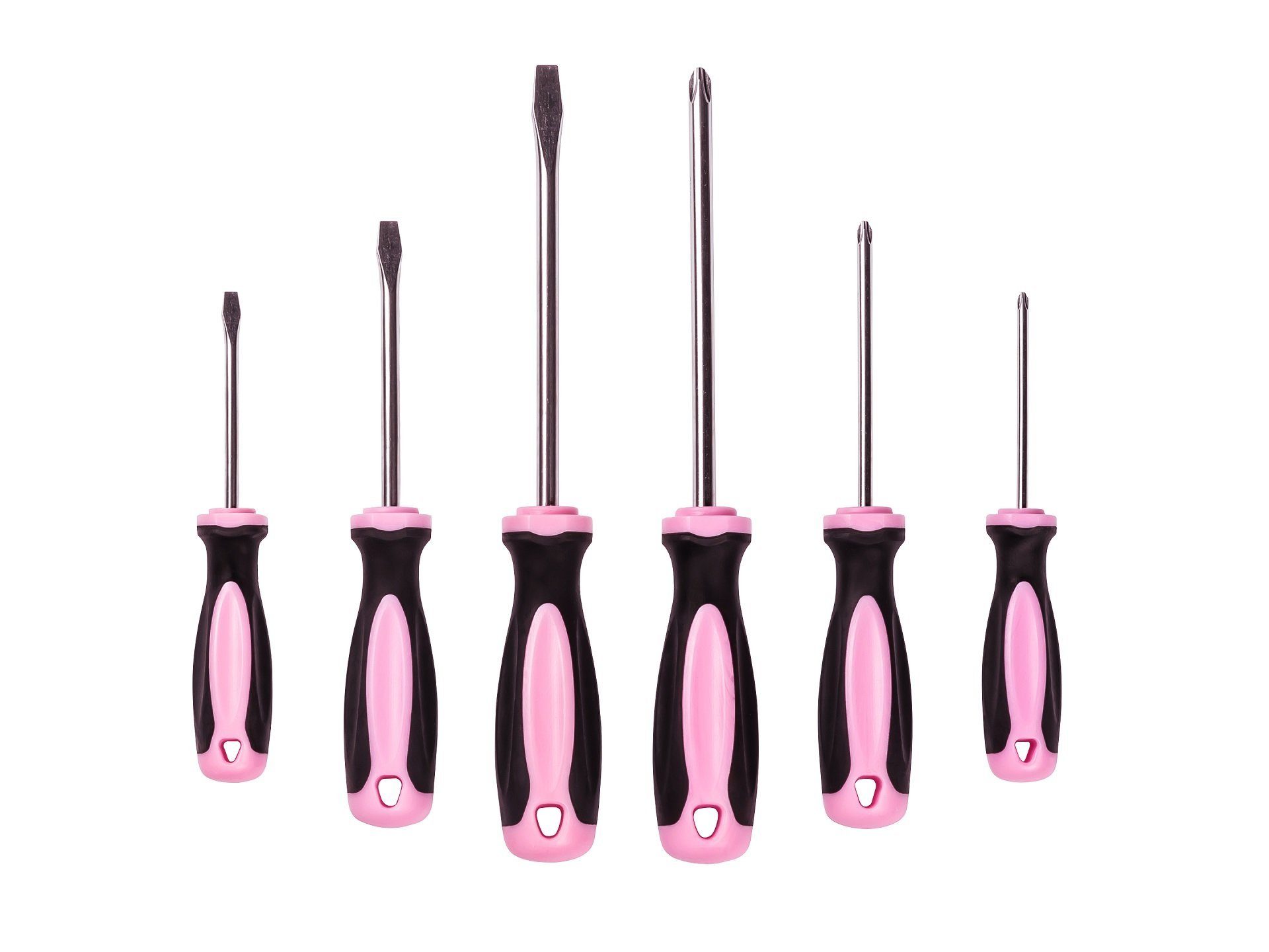 Six piece pink screwdriver set